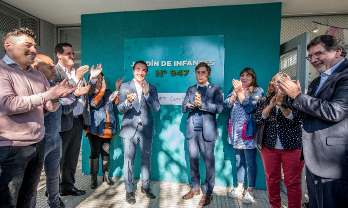 Florencio Varela: Andrés Watson y Axel Kicillof inauguraron el Jardín de Infantes Nº 947